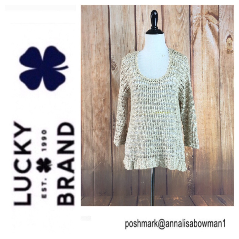 💸Lucky Brand Crochet Pullover sweater size XS